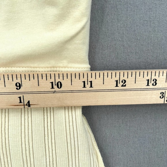 ENZA COSTA Dress Womens Small Cream Rib Scoop Back Midi Dress Stretch Low Back - Picture 12 of 16